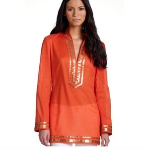 Tory Burch Caftan Tunic Orange Size 2